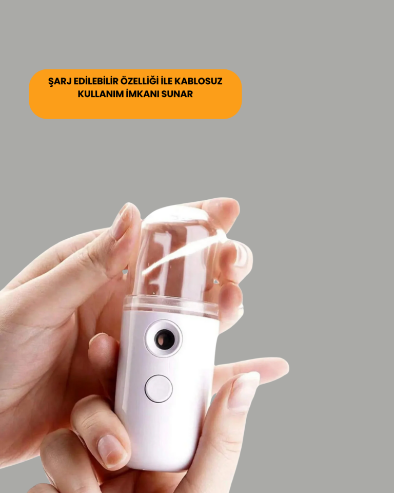 Mini Şarjlı Buhar Nemlendirici – Taşınabilir, Enerji Tasarruflu, Kablosuz Kullanım