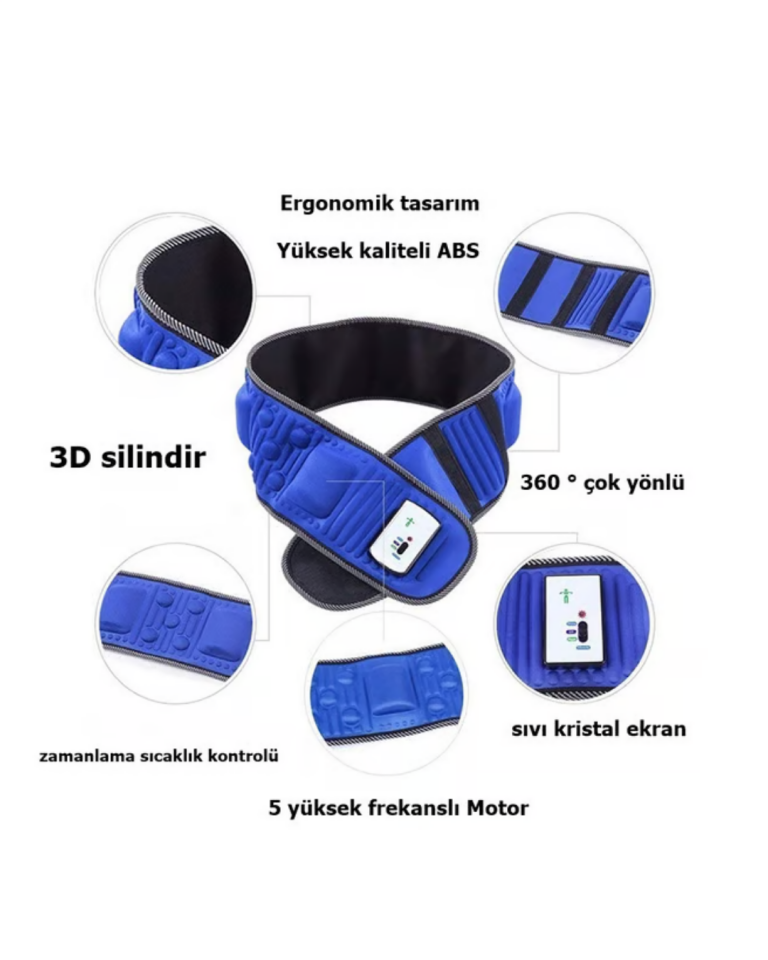 Titreşimli Masaj Kemeri Bel Karın Bölgesi Sıkılaştırıcı Masaj Cihazı