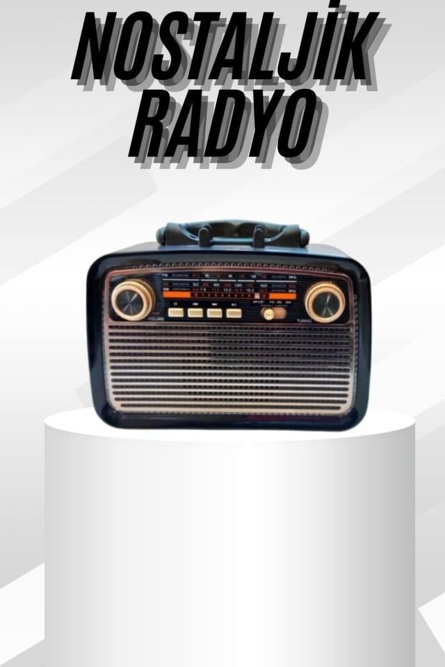 Müzik Kutusu Bluetooth Bağlantılı El Fenerli Nostaljik Tasarım Radyo