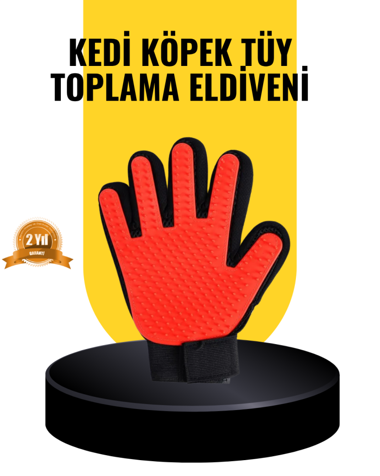 Kedi ve Köpekler İçin Tüy Toplama Eldiveni – Yumuşak Silikonlu Masaj Eldiveni