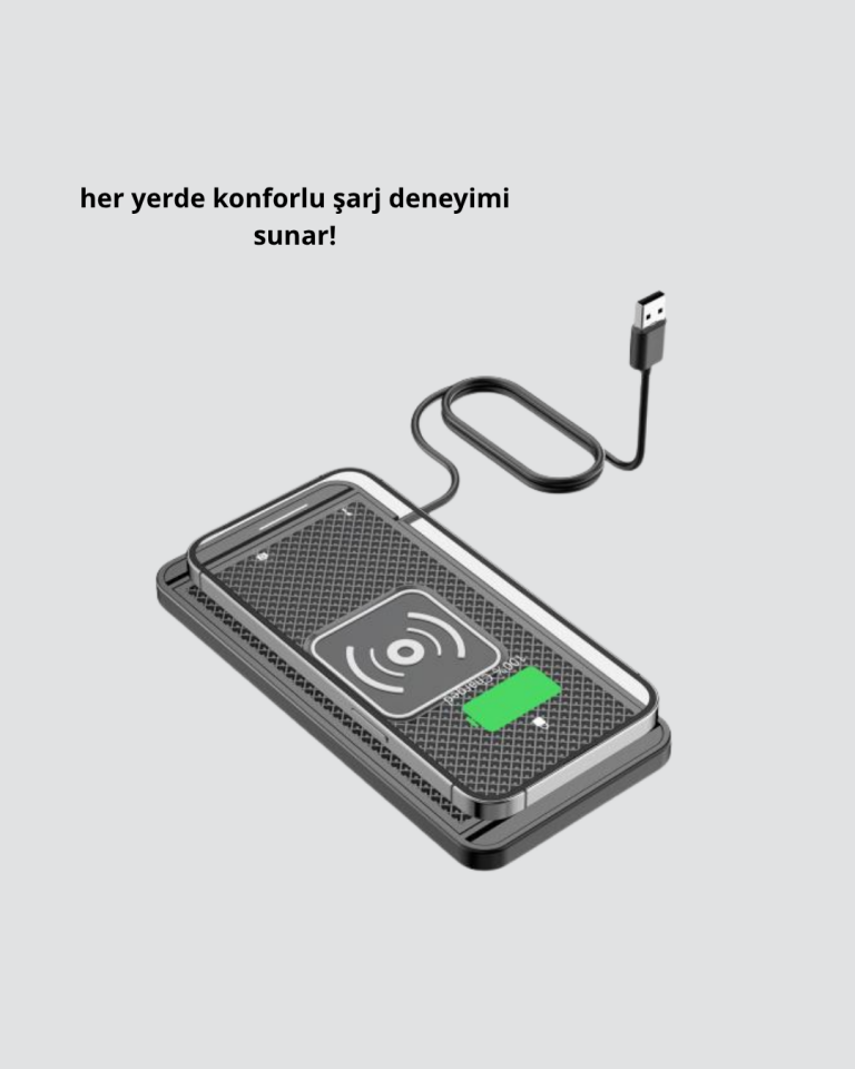 Manyetik Kablosuz Şarj Pedi 15W Hızlı Şarj Kaymaz Silikon Qi Destekli