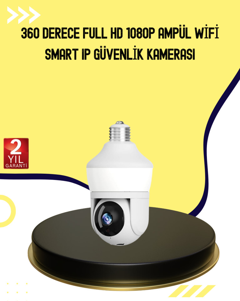 1080P Görüntü Kaliteli Wi-Fi Ampul Tipi Güvenlik Kamerası