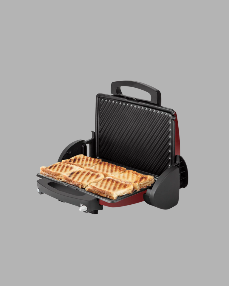 Kompakt Izgara ve Tost Makinesi – Çıkarılabilir Plaka, Döküm Gövde