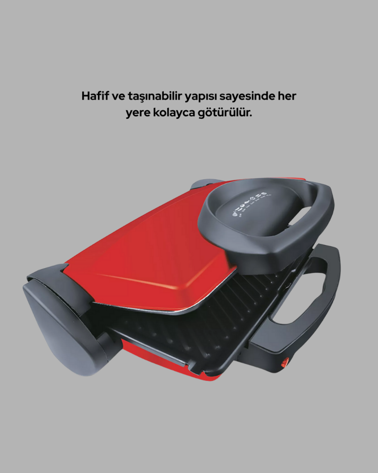 Kompakt Izgara ve Tost Makinesi – Çıkarılabilir Plaka, Döküm Gövde