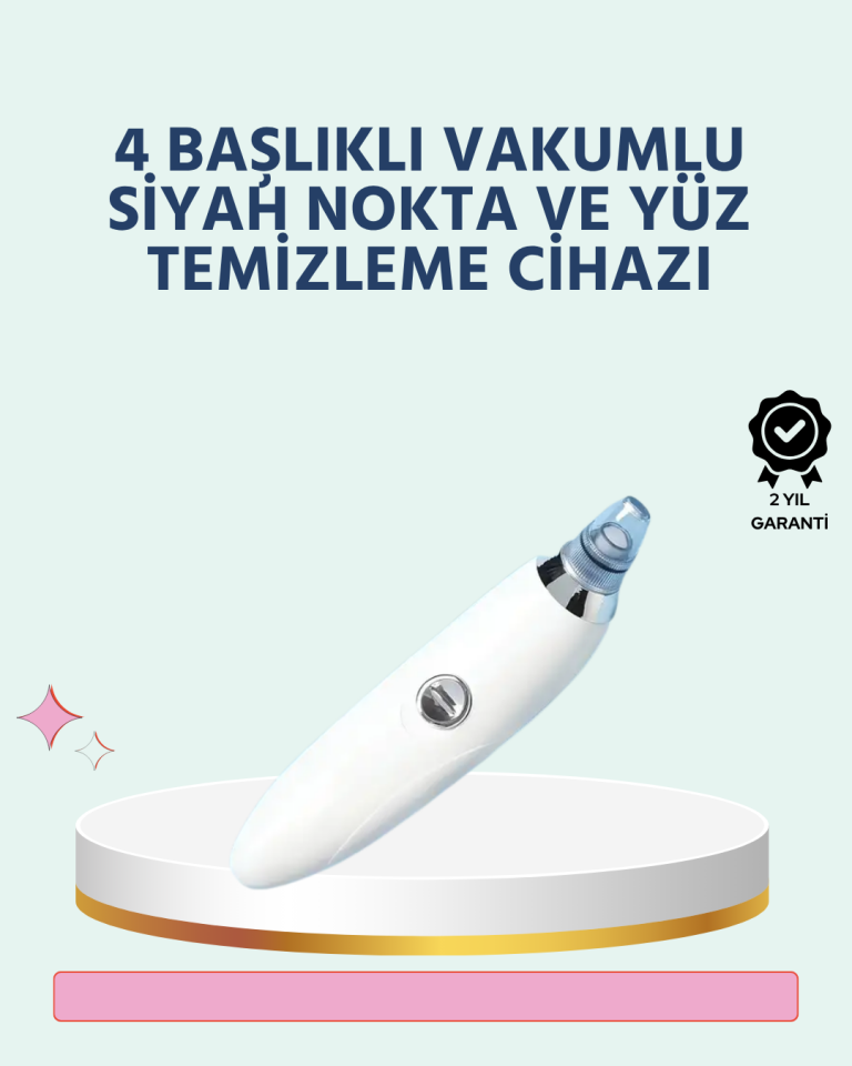 Cilt Dostu Vakumlu Siyah Nokta Temizleyici – Siyah Nokta, Yağ ve Makyaj Kalıntılarına Karşı