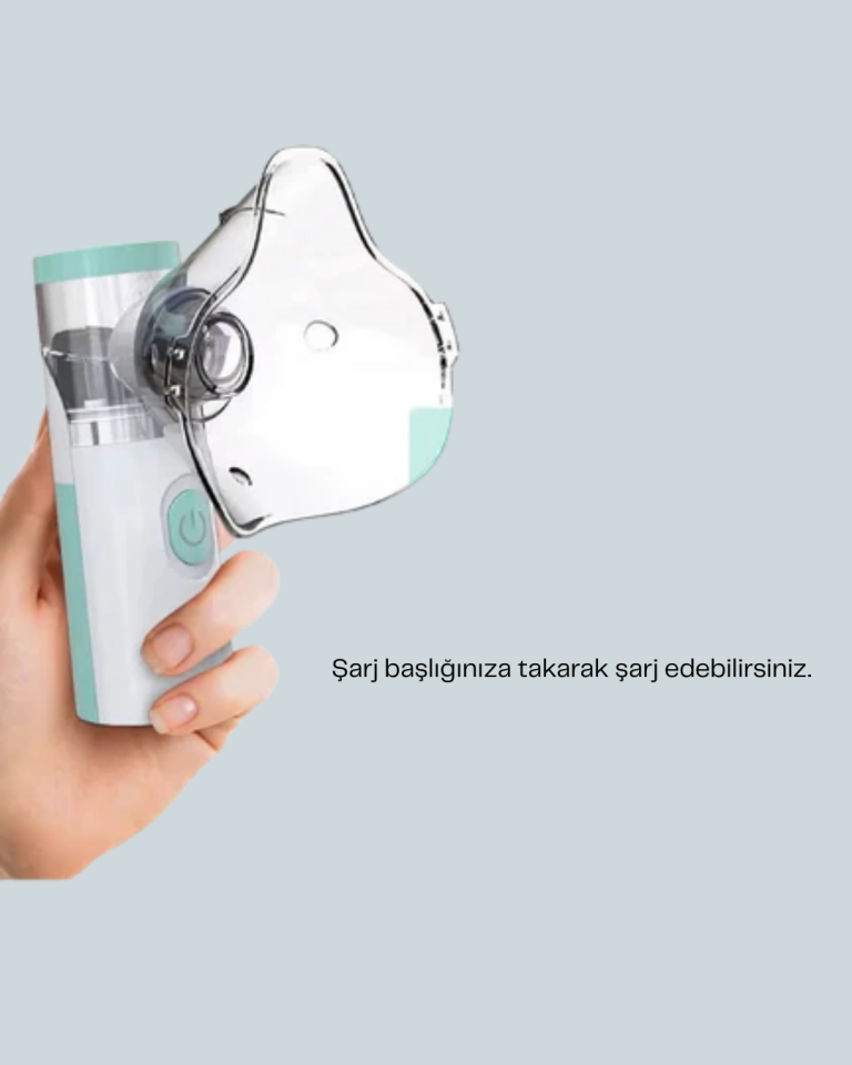 Sessiz Çalışan Taşınabilir Şarjlı Nebulizatör