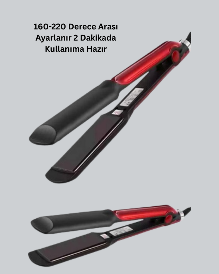 Profesyonel Titanyum Saç Düzleştirici – Ayarlanabilir Isı ve Hızlı Isınma Özellikli