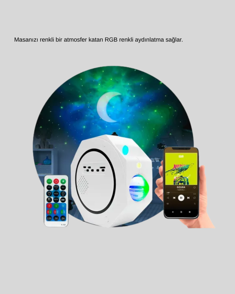Taşınabilir 360° Ayarlanabilir Gökyüzü Projeksiyon Lambası