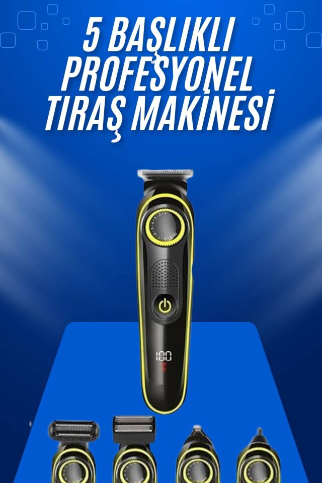 Tıraş Makinesi Şarjlı 5 Başlıklı Burun ve Kulak Temizleme