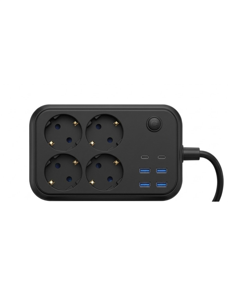 Akım Korumalı Uzatma Prizi 4 USB 2 Type C Dayanıklı ve Güvenli Tasarım