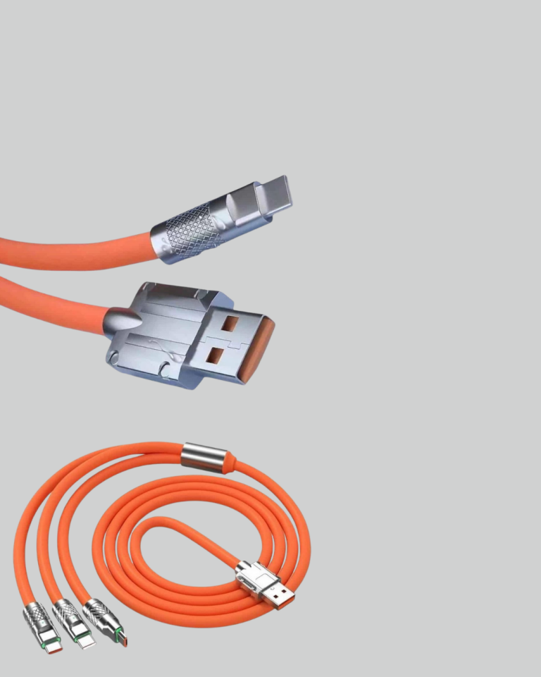 120 W Şarj ve Veri Aktarımı Kablo– 3 Başlıklı Çok Amaçlı Kablo Yüksek Hızlı