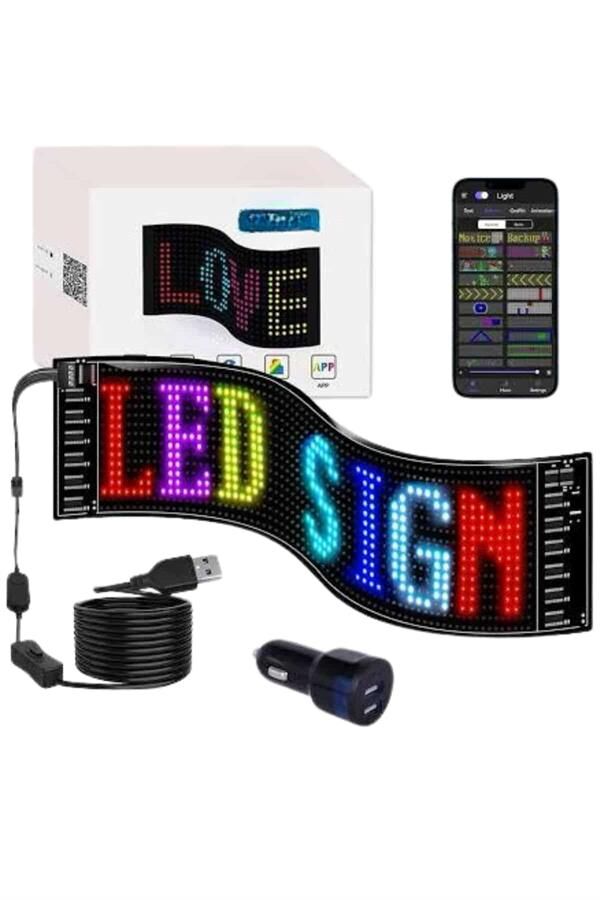 LED Matrix Panel RGB Ekran Kumandalı  Araç Camına Uygun