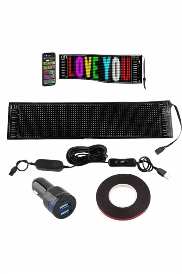 LED Matrix Panel RGB Ekran Kumandalı  Araç Camına Uygun