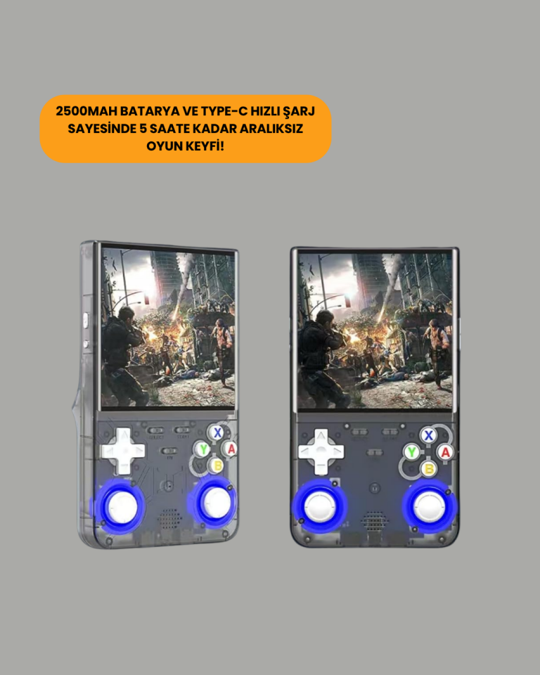 Çift Joystickli Retro Oyun Konsolu 2500mAh Bataryalı