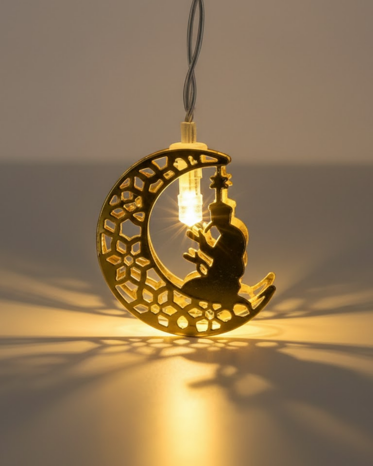 Dekoratif Ramazan Ay Işığı Secde Eden Adam Figürlü