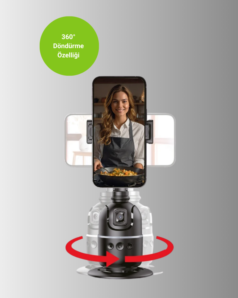 Yüz Takipli 360° Akıllı Gimbal Telefon ve Aksiyon Kamera Uyumlu