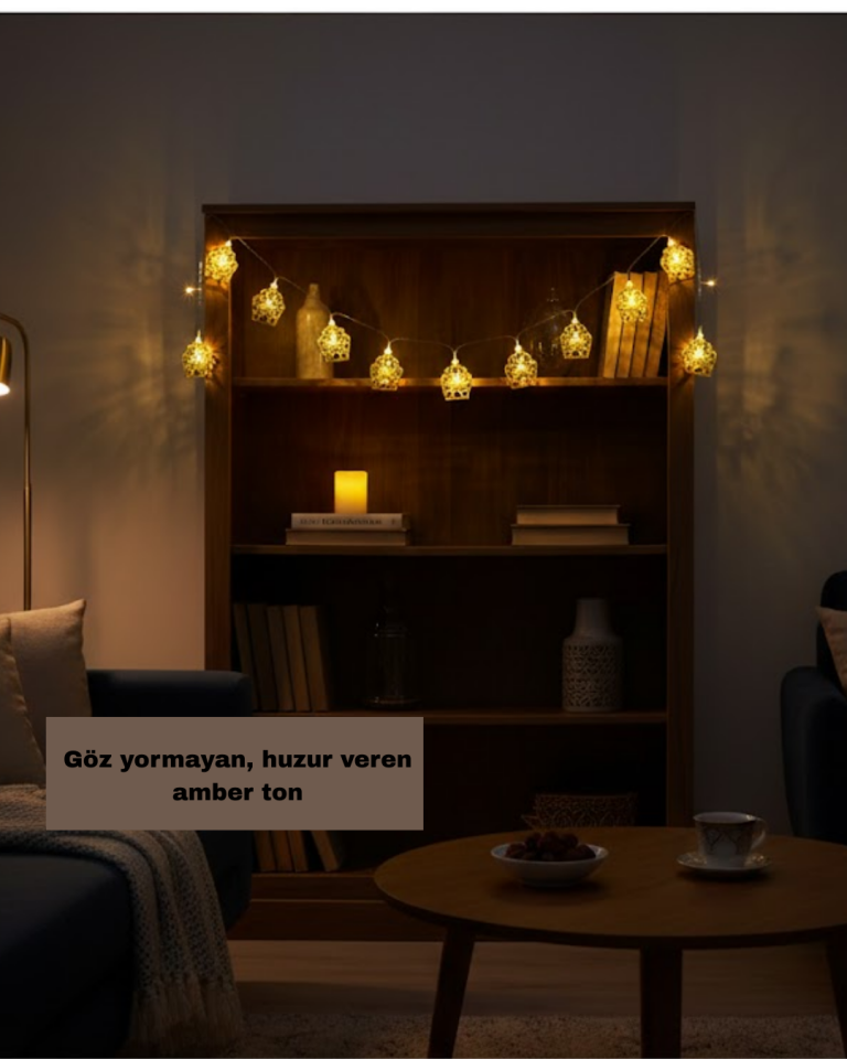 Ramazan ve Bayram Dekoratif LED Işık Cami Figürlü Sıcak Sarı Aydınlatma