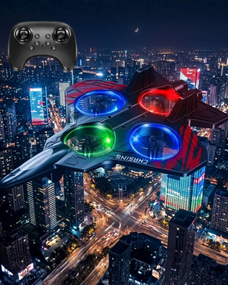 LED Işıklı Oyuncak Drone Fighter Jet Tasarımlı Uzaktan Kumandalı Uçak