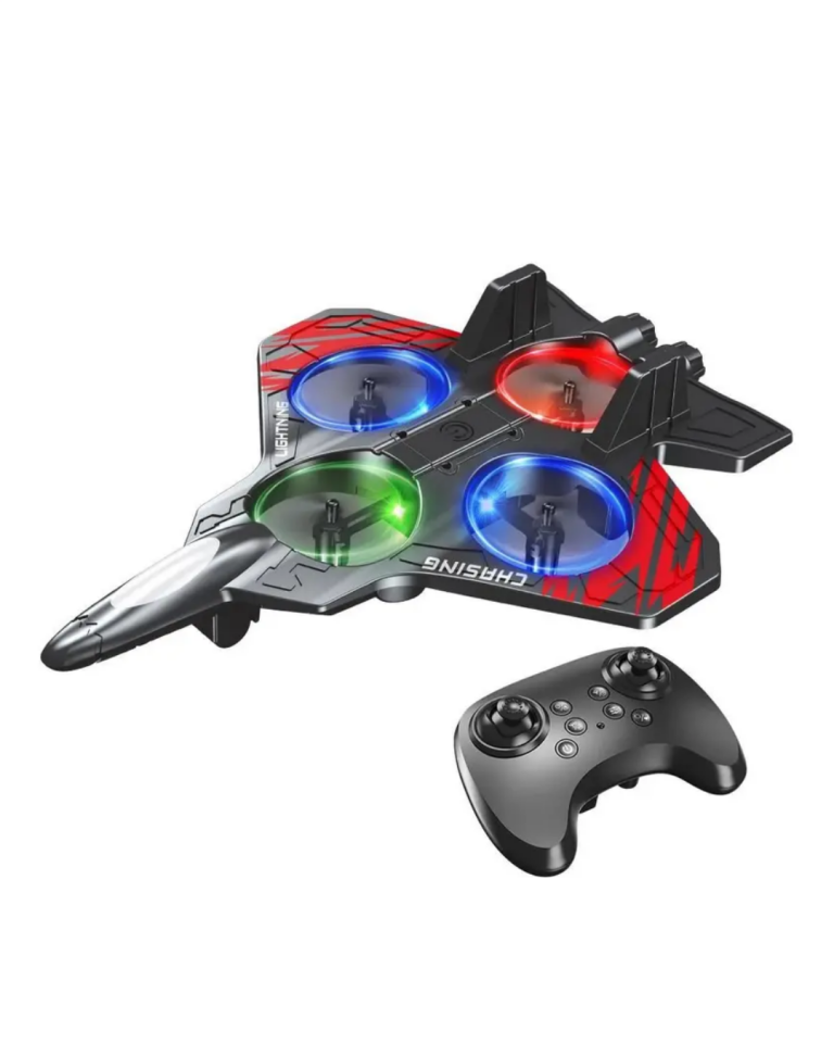 LED Işıklı Uzaktan Kumandalı Drone Fighter Jet Tasarımlı 360 Derece Dönebilen Oyuncak Uçak
