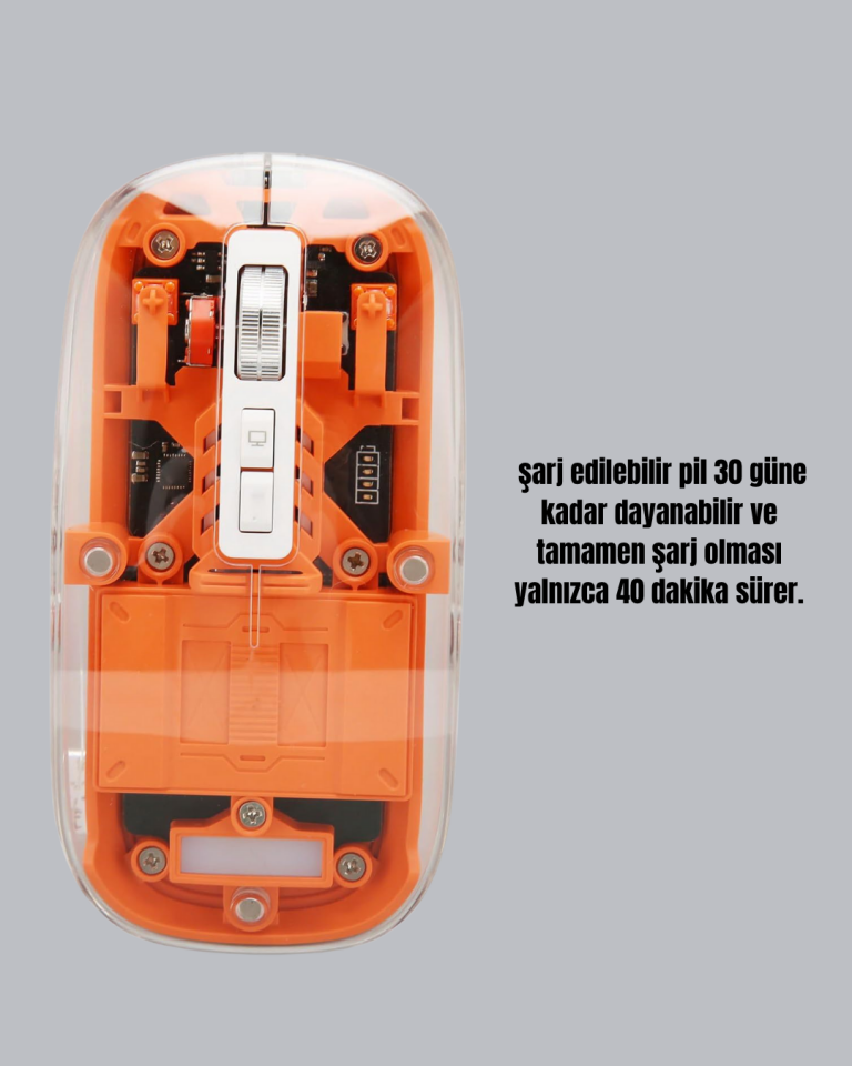 Hafif ve Taşınabilir Fare – 43 Gram, Otomatik Uyku Modlu