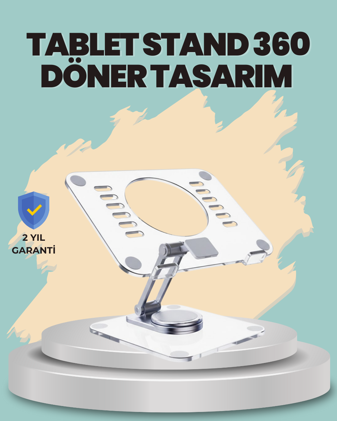 Çift Eksenli Ayarlanabilir Tablet Destek Standı