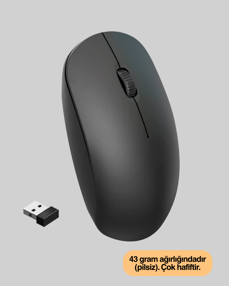 Sessiz ve Ergonomik Mouse – USB Bağlantılı ve DPI Ayarlı