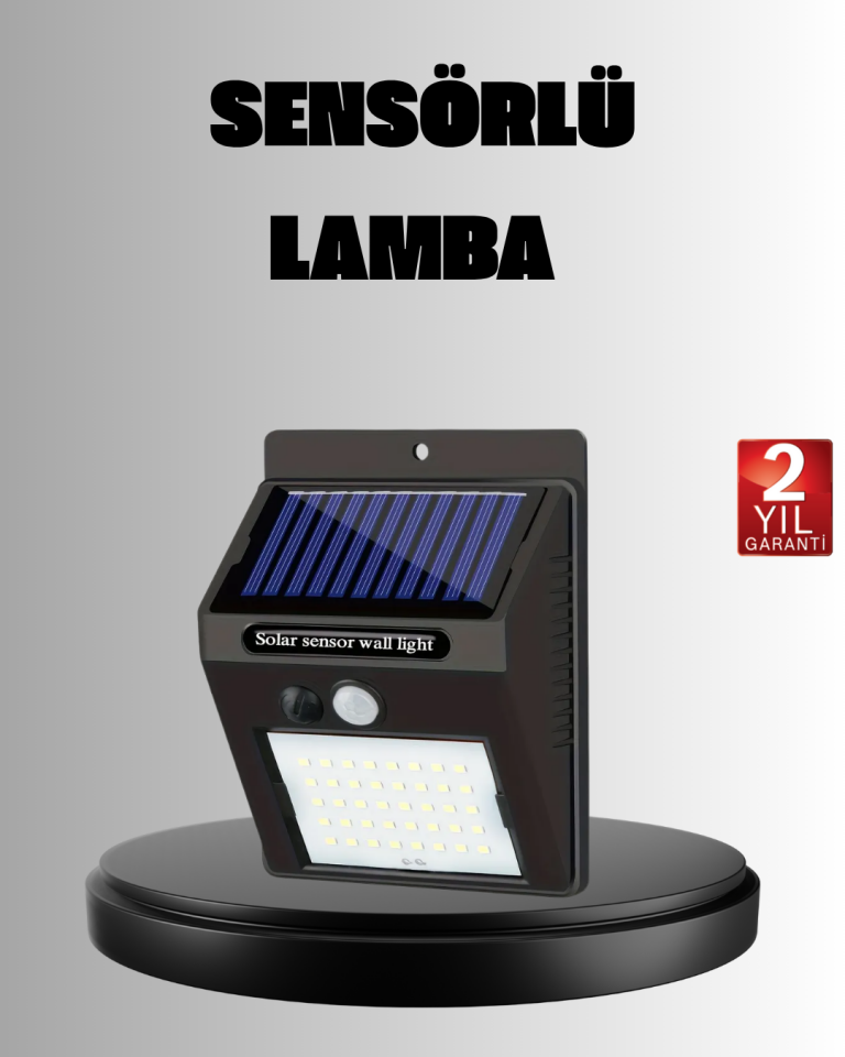 Solar LED Bahçe Aydınlatma – Hareket Sensörlü, Güneş Paneliyle Şarj Olan, IP65 Dayanıklı