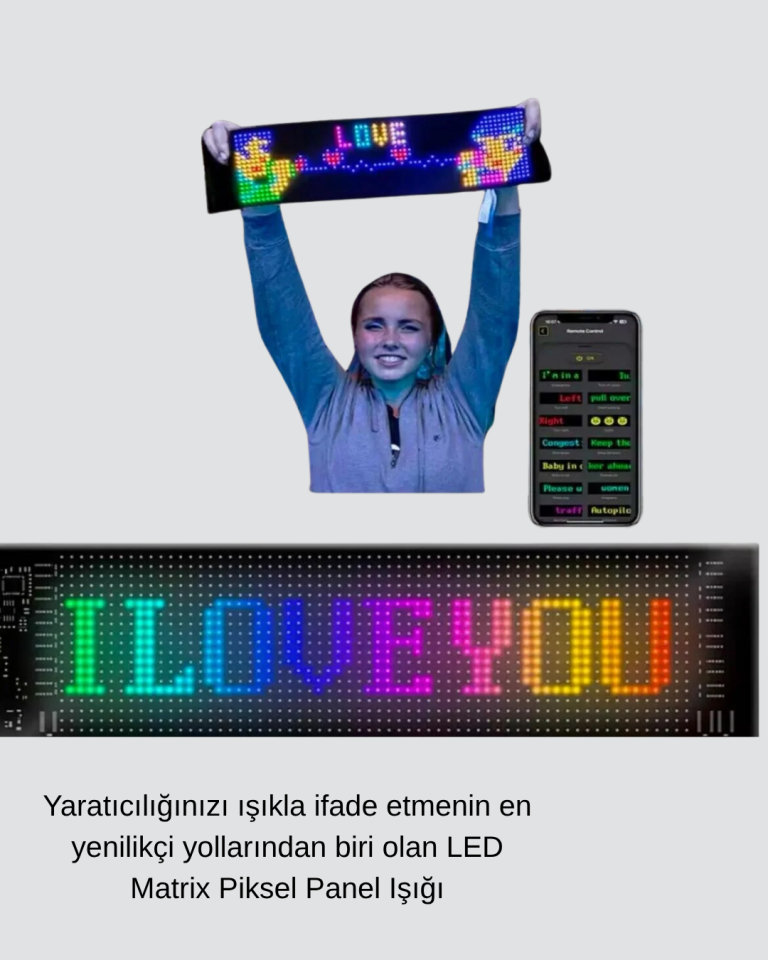 5V USB Akıllı Piksel LED Panel – Mobil Uygulama Kontrollü, Renkli Işık Efektli