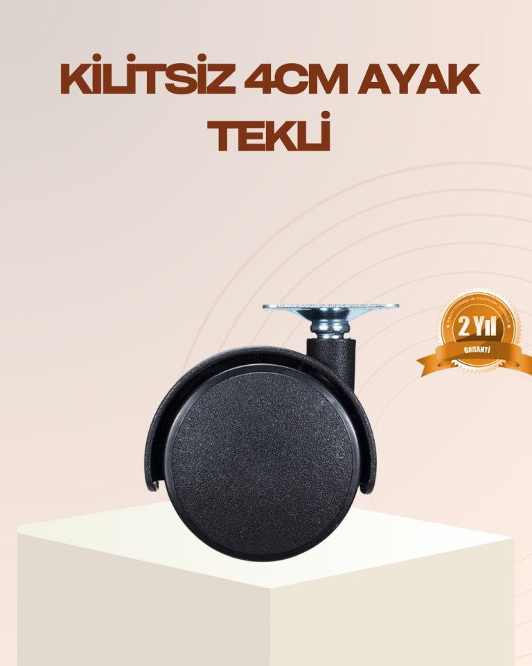 4 cm Kilitsiz Mobilya Ayağı Tekli Kolay Dönen Masa ve Sehpa Ayağı