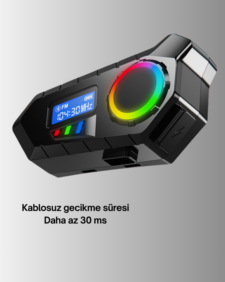 Suya Dayanıklı Bluetooth  İnterkom 5.4 Hoparlör 500mAh Batarya ve FM Radyo Özellikli