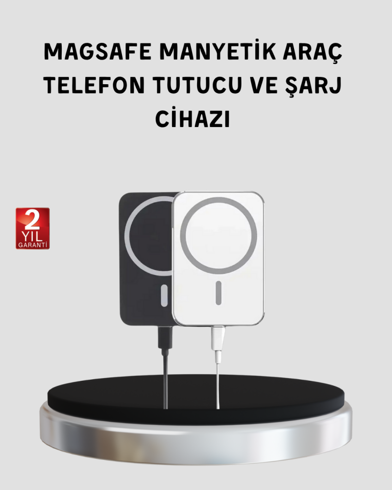MagSafe Uyumlu Kablosuz Powerbank – Güçlü Mıknatıs, Hızlı Şarj, Kompakt Tasarım