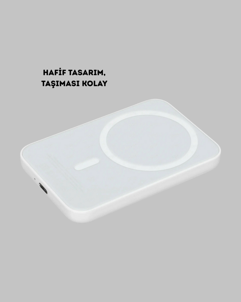 MagSafe Uyumlu Kablosuz Powerbank – Güçlü Mıknatıs, Hızlı Şarj, Kompakt Tasarım