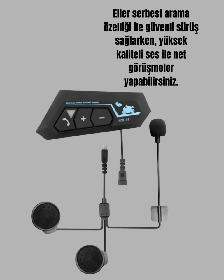 Bluetooth 5.0 Motosiklet Kask Kulaklık Eller Serbest ve Müzik Özellikli