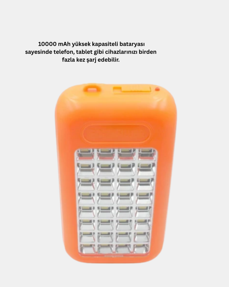 Güneş Enerjili Powerbank 10000 mAh LED Işıklı