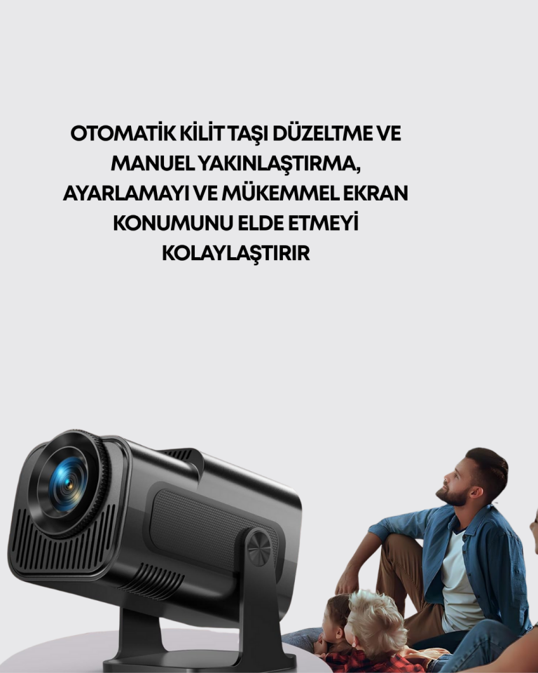 Otomatik Dikey Düzeltmeli ve Manuel Zoom Fonksiyonlu Akıllı Projektör