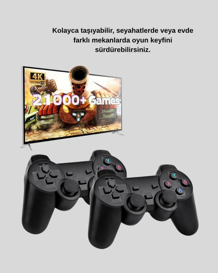 Taşınabilir Kablosuz Oyun Konsolu 2.4G TV Destekli Kompakt Gövde