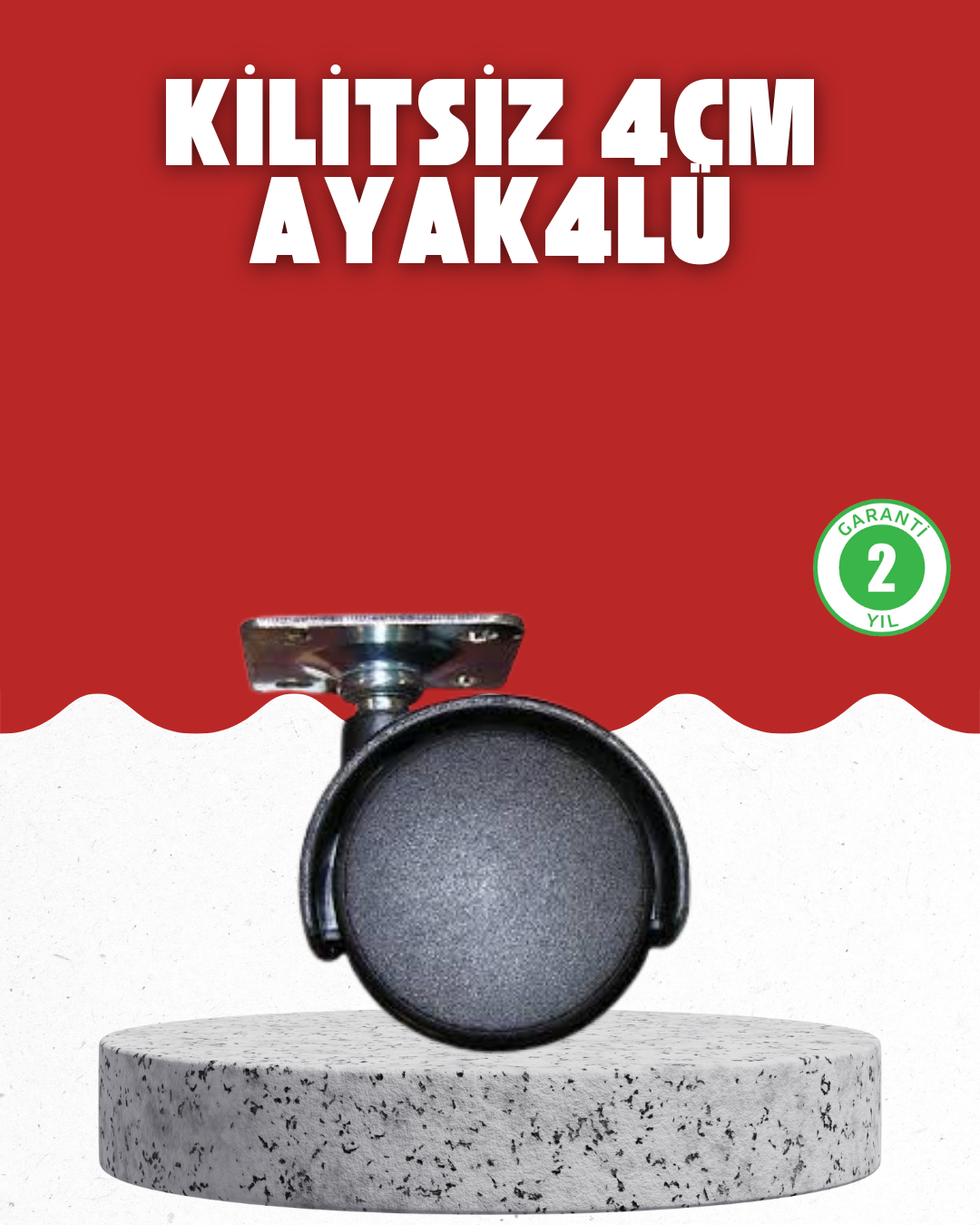 4 cm Kilitsiz Tekerlek Ayak Seti Zemin Koruyucu