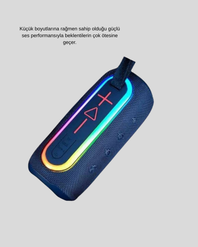Mavi Taşınabilir Bluetooth Hoparlör Kompakt Tasarım ve Güçlü Ses