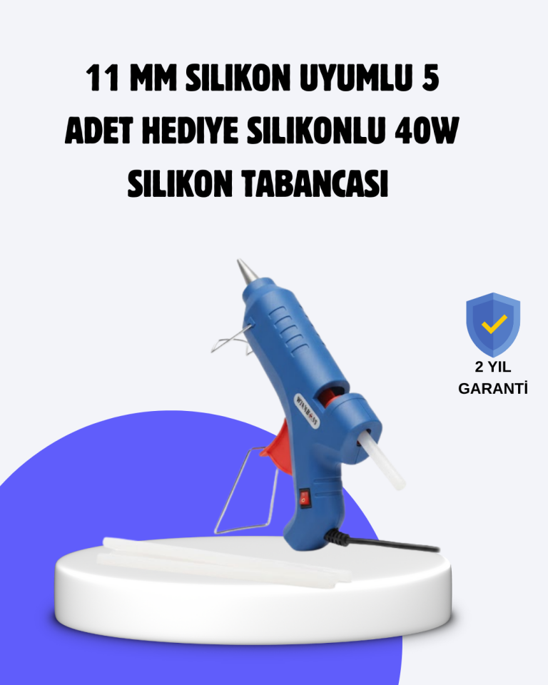 Sıcak Mum Tabancası 40W 5 Silikon Hediyeli Kolay ve Hızlı Yapıştırma