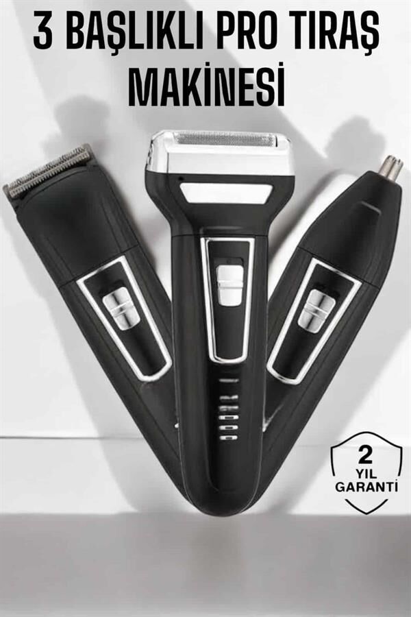 3 Başlıklı Profesyonel Tıraş Makinesi