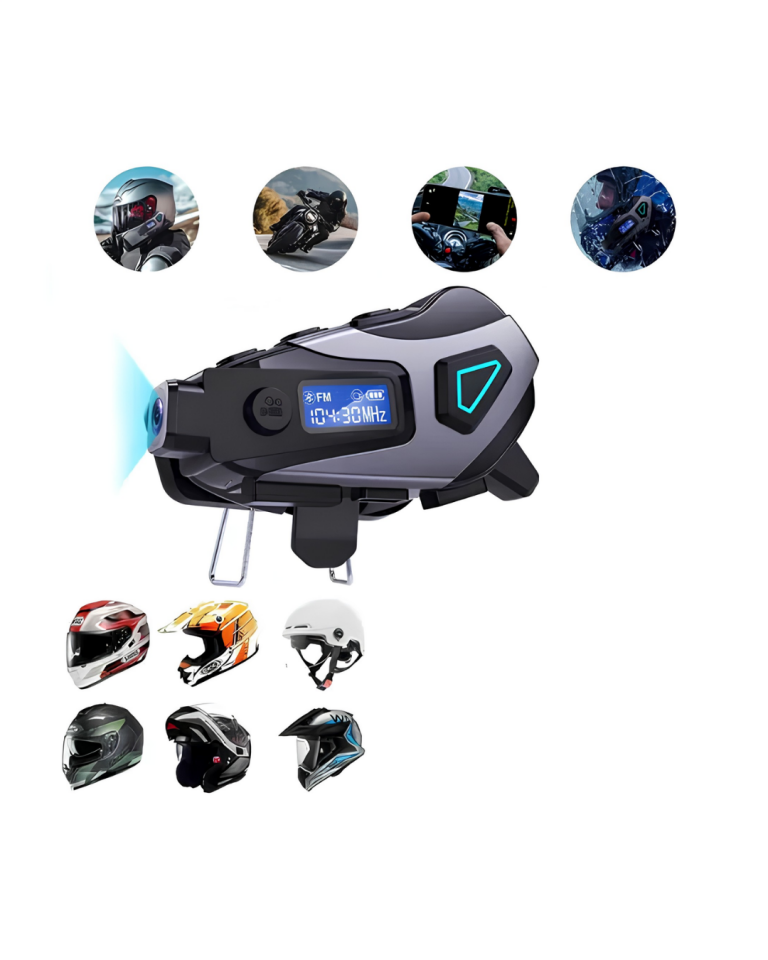 Motosiklet Kask Kulaklığı Bluetooth 5.3 Kamera ve FM Radyo Destekli