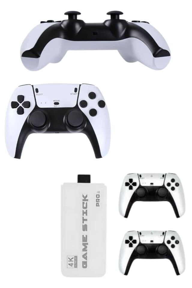 Çift Oyun Kollu 4K HD Ekran Nostaljik 20.000 Oyunlu Beyaz Game Stick
