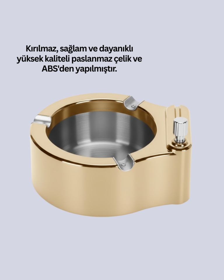 Çakmaklı Küllük Paslanmaz Metal Dayanıklı Tasarım