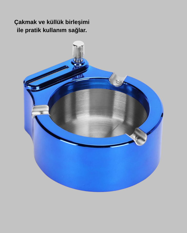 Dekoratif Çakmaklı Küllük Kolay Temizlenebilir Metal