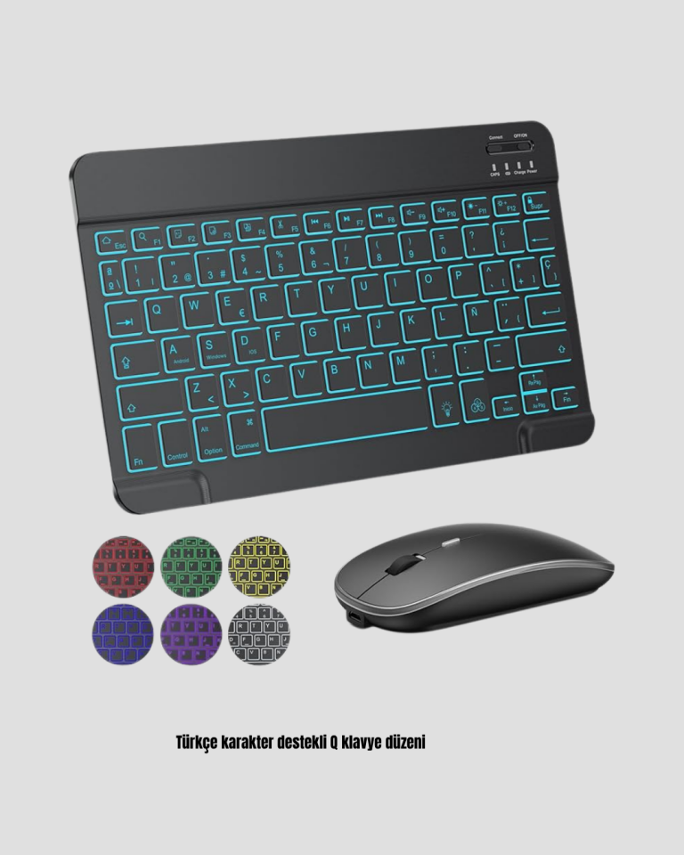 Aydınlatmalı Türkçe Q RGB Klavye Sessiz ve Dayanıklı Tuş Takımı