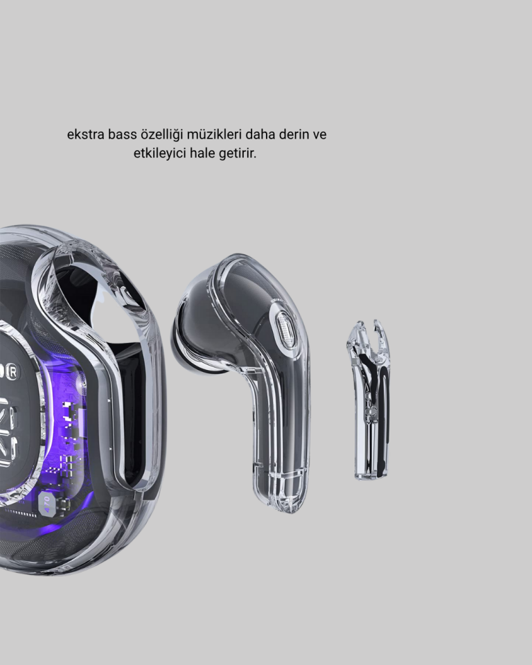Bluetooth 5.3 Kablosuz Kulaklık HiFi Stereo ve Ekstra Bass Dijital Ekranlı
