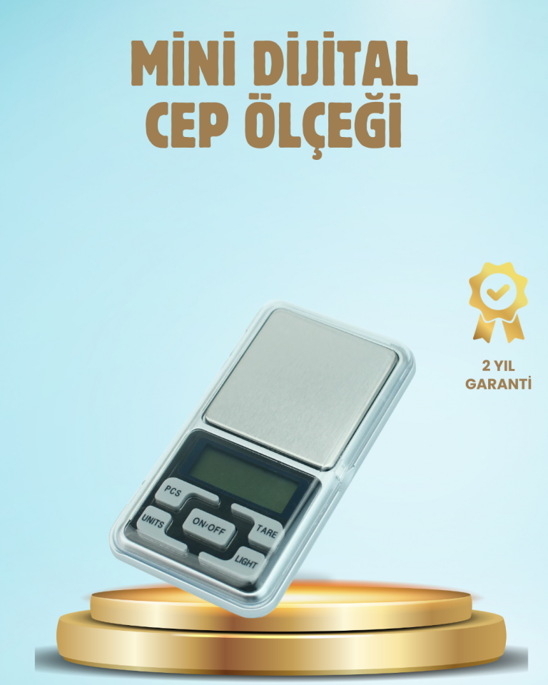 300 Gr Hassas Cep Terazisi Mavi Işıklı LCD Ekranlı
