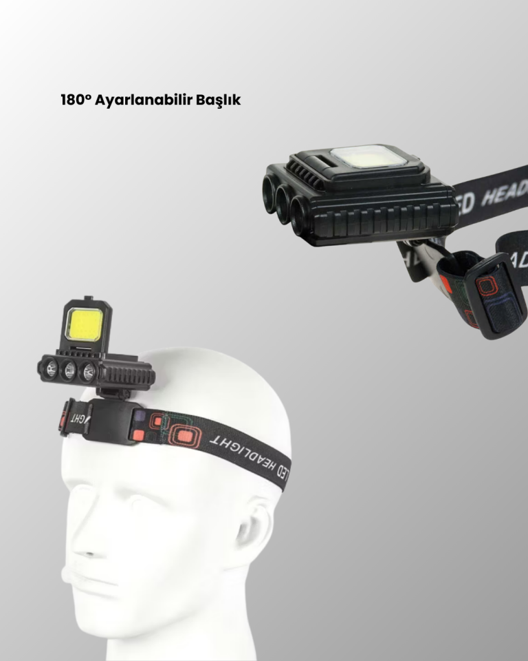 USB Şarjlı Kafa Feneri 800 Lumen Ayarlanabilir COB ve XPE LED