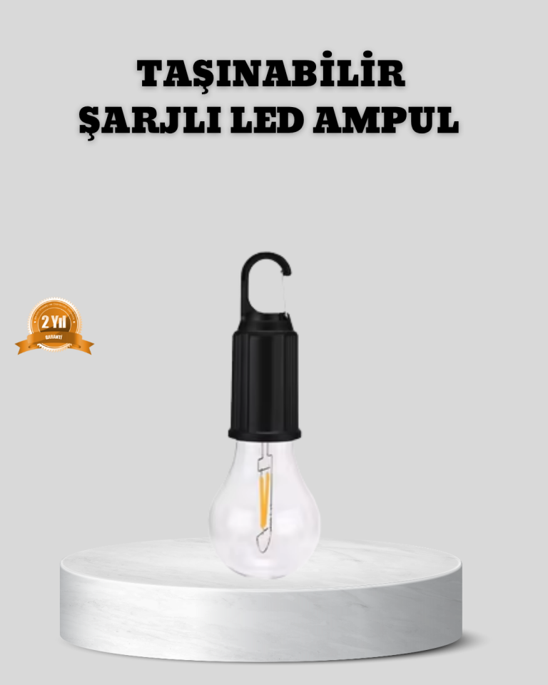 Type-C Şarjlı LED Kamp Lambası – Uzun Ömürlü Pil ve Yüksek Parlaklık