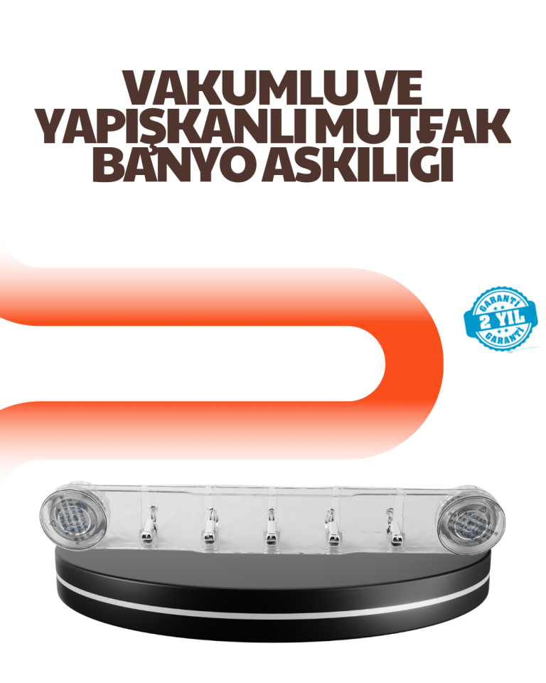 Çok Amaçlı Vakumlu Askılık Yapışkanlı Kolay Montajlı